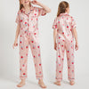 Pink Strawberry Print Kids' Pajamas