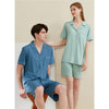 Women's Notched Collar Couple Short Pajama Set