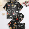 Black Floral Print Kids' Pajamas