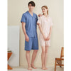 Women's Notched Collar Couple Short Pajama Set